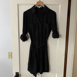Express Portofino 3/4 Sleeve Dress, Black - S